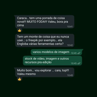 Cliente satisfeito indicando o rateio de IA para amigos